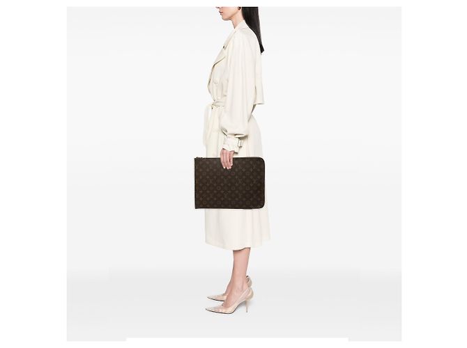 Borsa Business Portfolio Poche Documents Monogram Louis Vuitton Marrone - vista 6