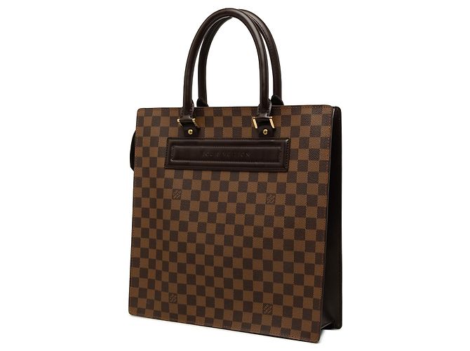 Borsa Tote Louis Vuitton Damier Ebene Venice Sac Plat GM Marrone - vista 2