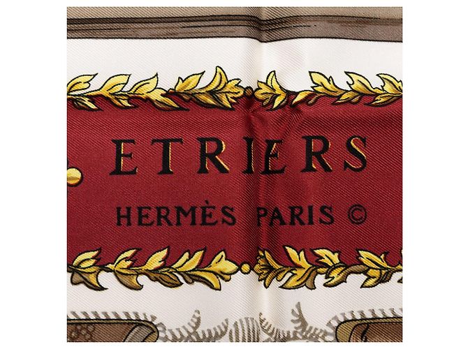 Hermès Etriers Seidentuch Weiß 90 Scarves - Ansicht 2