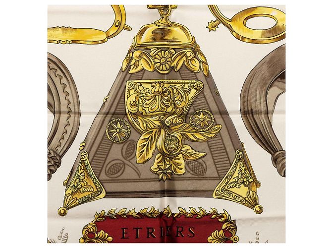 Hermès Etriers Seidentuch Weiß 90 Scarves - Ansicht 4