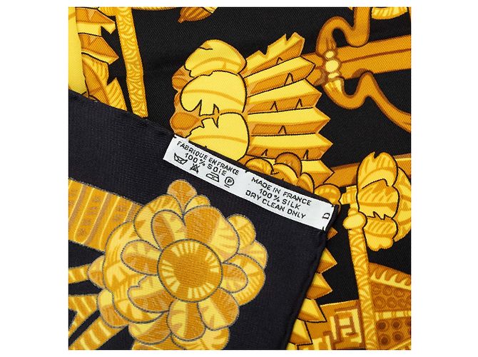 Foulard di seta Hermès Armets en Panache Nero 90 - vista 3