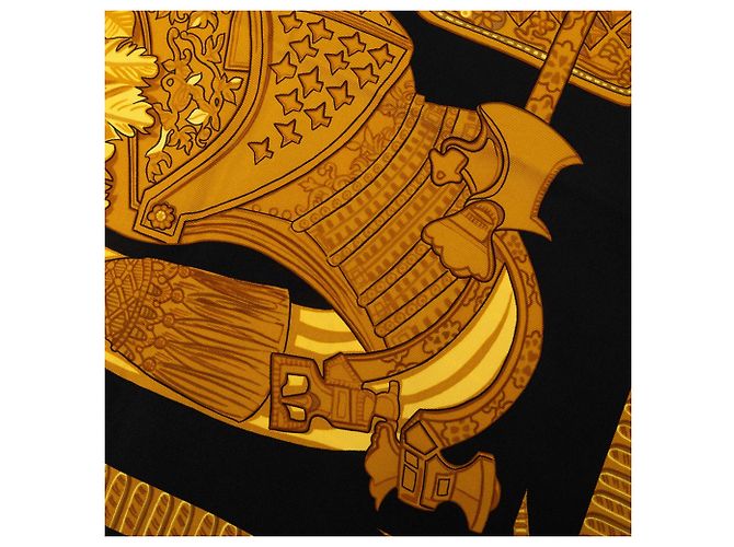 Foulard di seta Hermès Armets en Panache Nero 90 - vista 4