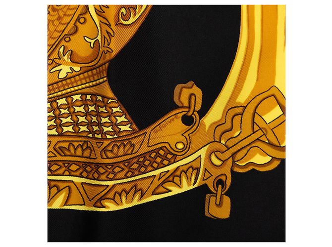 Foulard di seta Hermès Armets en Panache Nero 90 - vista 5