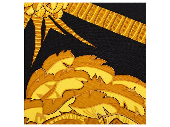 Foulard di seta Hermès Armets en Panache Nero 90 - vista 6