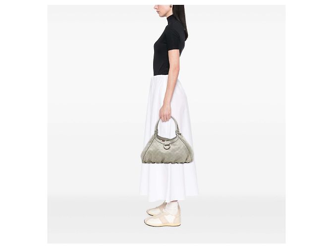 Borsa a tracolla Gucci Guccissima Abbey D Ring Bianca - vista 6
