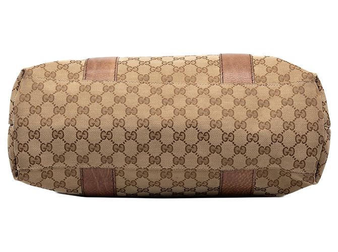 Borsa Tote Gucci Medium GG Canvas Bamboo Libeccio Beige - vista 3