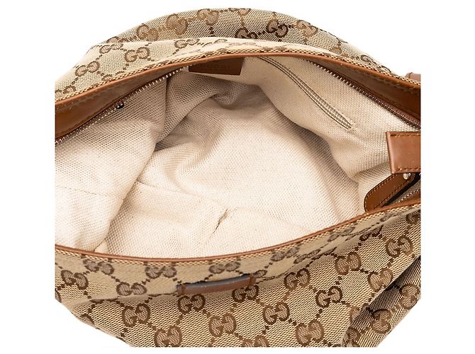 Borsa a tracolla Gucci GG Canvas Web beige - vista 4