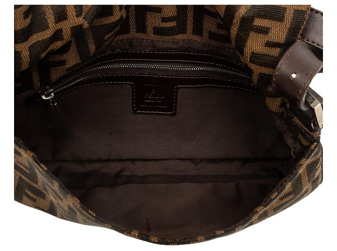 Borsa a spalla Baguette Fendi Zucca Canvas Marrone - vista 4