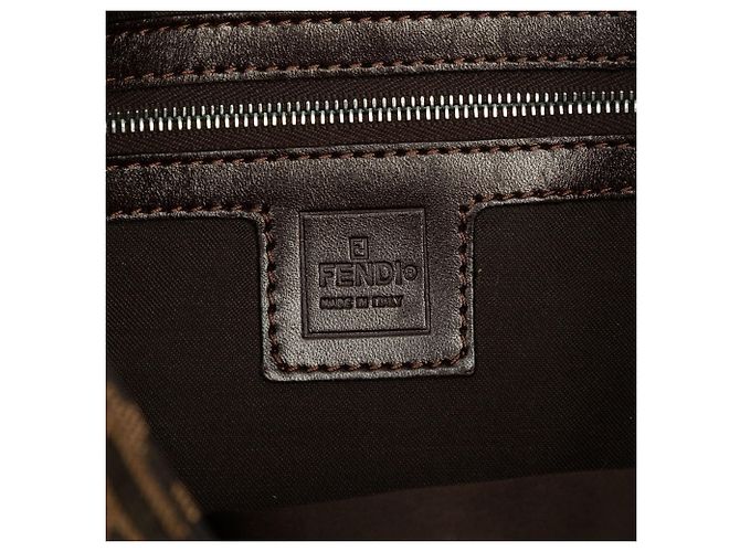 Borsa a spalla Baguette Fendi Zucca Canvas Marrone - vista 5