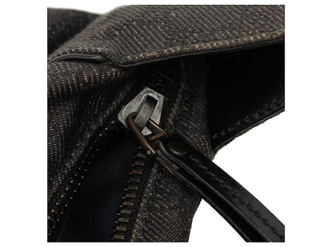 Borsa a mano Gucci GG Denim nera - vista 6