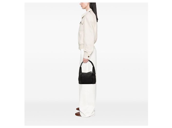 Borsa a mano Gucci GG Denim nera - vista 7