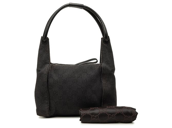 Borsa a mano Gucci GG Denim nera - vista 8