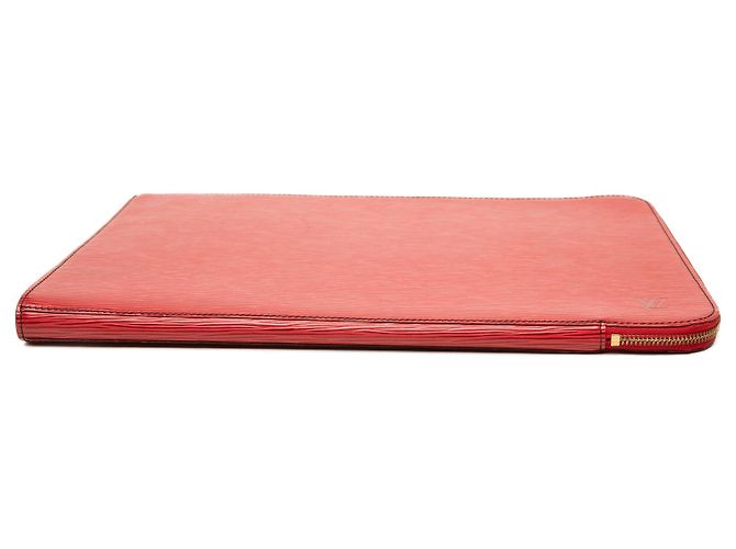 Borsa Clutch Portfolio Louis Vuitton Epi Rossa - vue 3