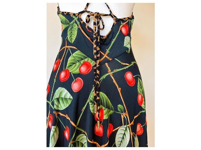 Vestido Mini John Galliano Estampado de Cerezas y Leopardo - vista 6