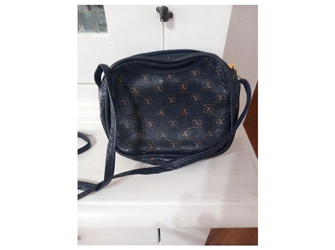Borsa a tracolla Valentino Garavani pelle blu monogramma V - vista 3