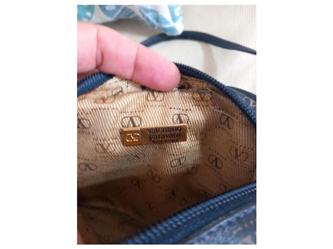 Borsa a tracolla Valentino Garavani pelle blu monogramma V - vista 7