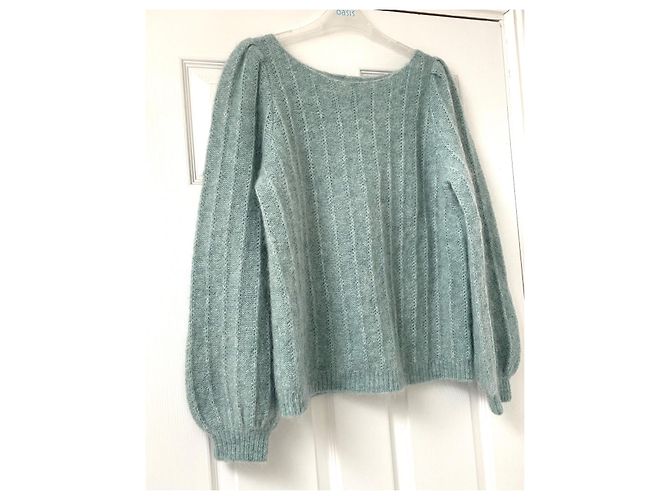 Sézane Aretha Mohair Strickpullover - Hellblau - Ansicht 2