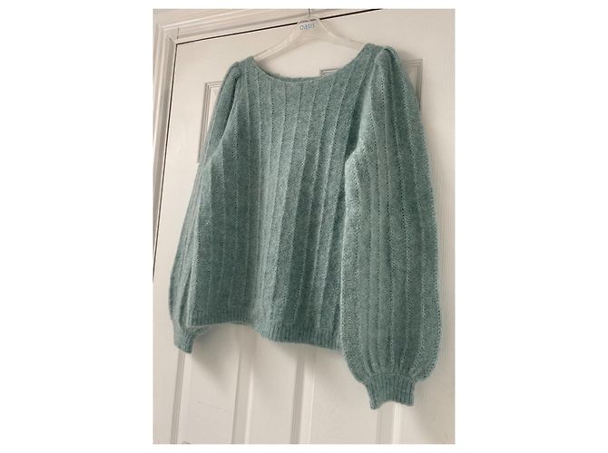 Sézane Aretha Mohair Strickpullover - Hellblau - Ansicht 3