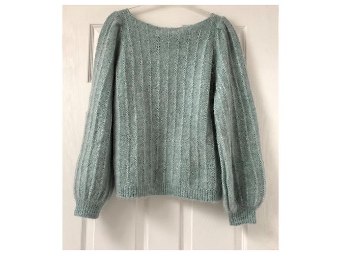 Sézane Aretha Mohair Strickpullover - Hellblau - Ansicht 4
