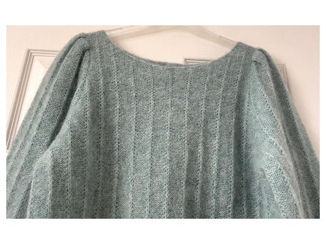 Sézane Aretha Mohair Strickpullover - Hellblau - Ansicht 5