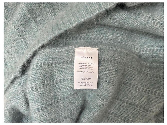 Sézane Aretha Mohair Strickpullover - Hellblau - Ansicht 7