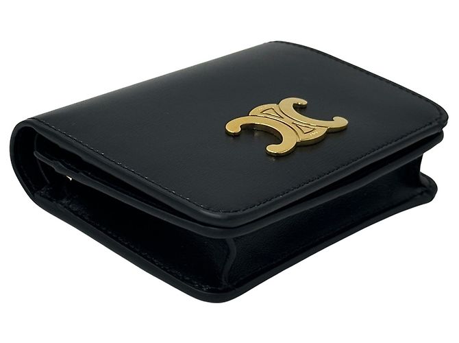 Céline Cartera bi-fold de cuero Celine Triomphe Design - vista 4