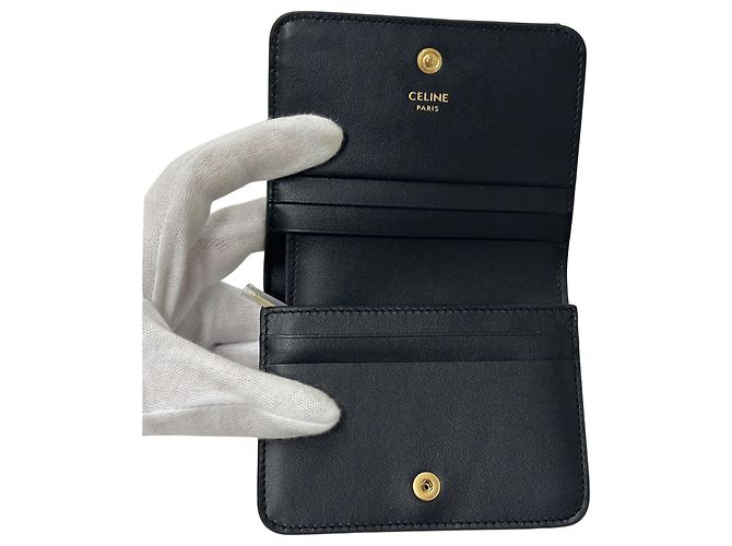 Céline Cartera bi-fold de cuero Celine Triomphe Design - vista 5
