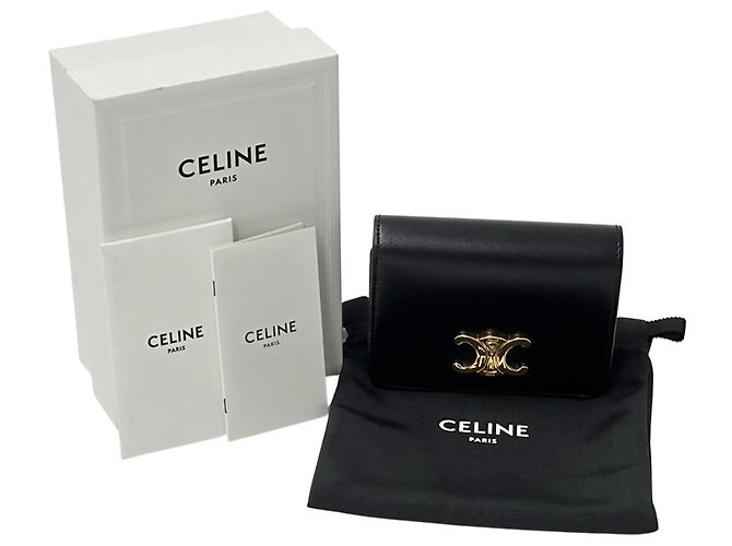 Céline Cartera bi-fold de cuero Celine Triomphe Design - vista 8
