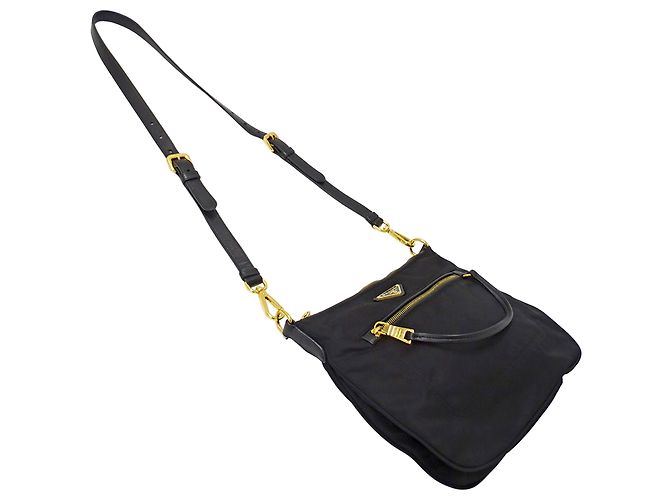 Borsa a mano Prada in nylon nero - vista 4