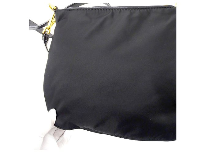 Borsa a mano Prada in nylon nero - vista 8