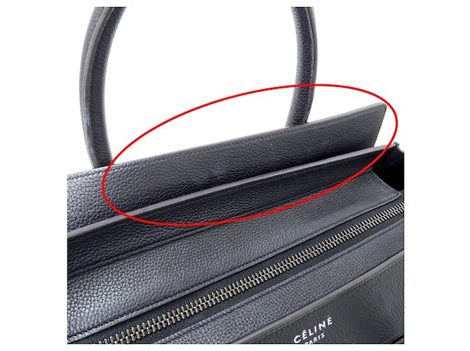 Céline Borsa a mano in pelle Celine in blu navy scuro e nero - vista 10