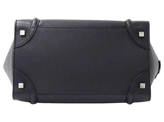 Céline Borsa a mano in pelle Celine in blu navy scuro e nero - vista 3