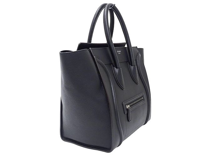 Céline Borsa a mano in pelle Celine in blu navy scuro e nero - vista 4