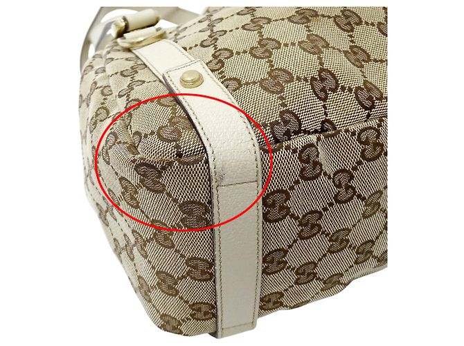 Borsa Gucci in tela GG beige e marrone - vista 10