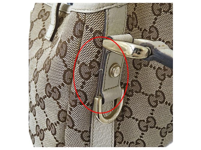 Borsa Gucci in tela GG beige e marrone - vista 12