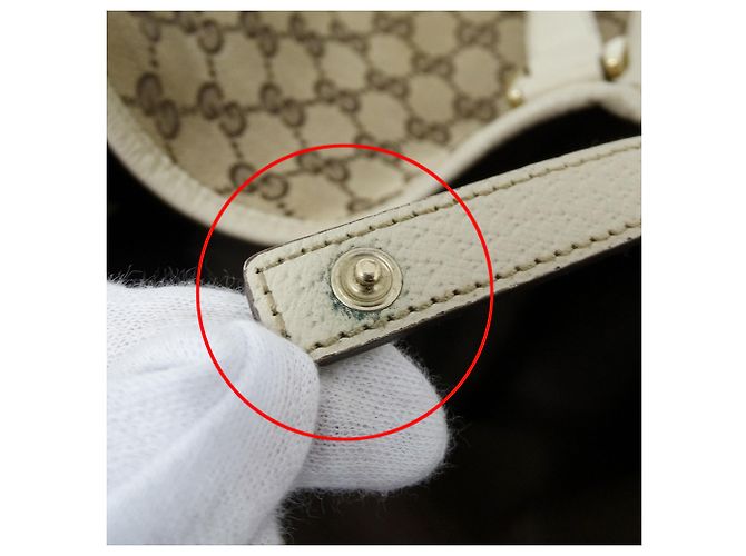 Borsa Gucci in tela GG beige e marrone - vista 15