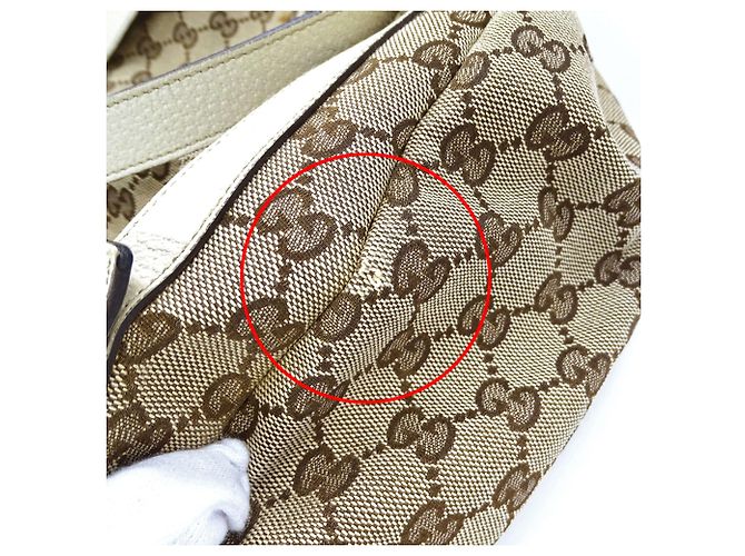 Borsa Gucci in tela GG beige e marrone - vista 16