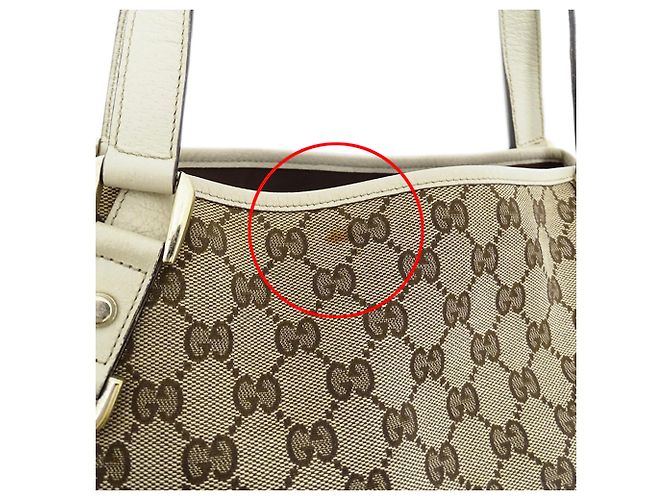Borsa Gucci in tela GG beige e marrone - vista 8