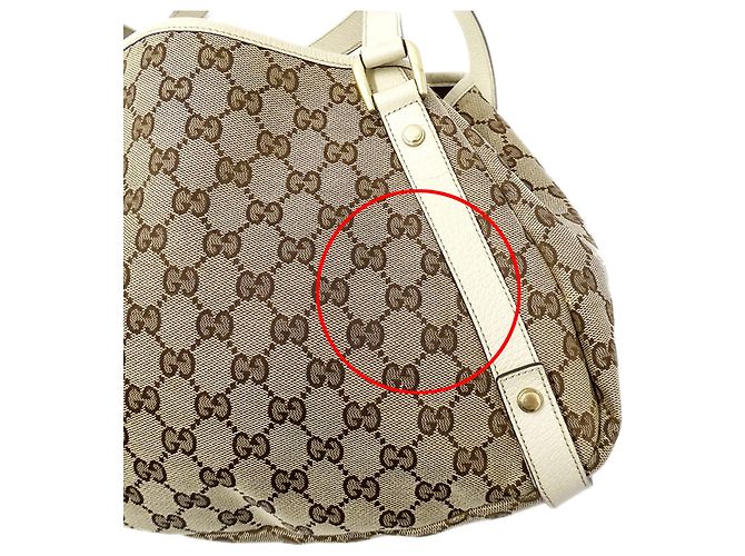 Borsa Gucci in tela GG beige e marrone - vista 9