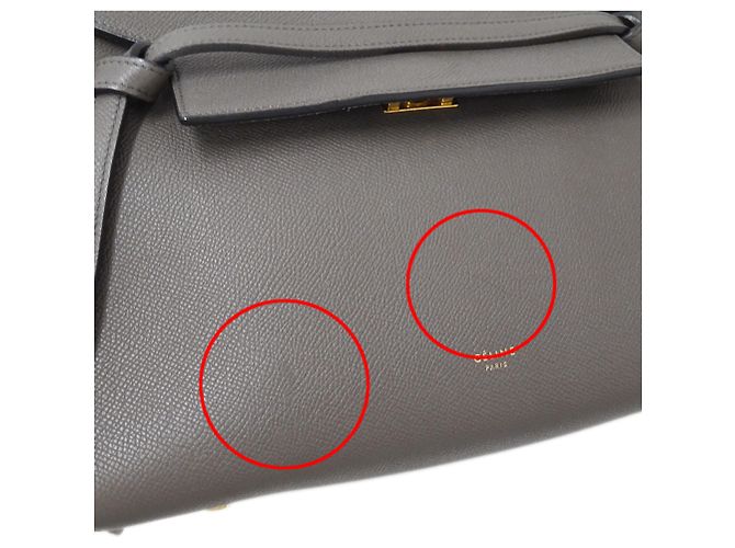 Céline Borsa a mano Celine in pelle grigia - vista 11