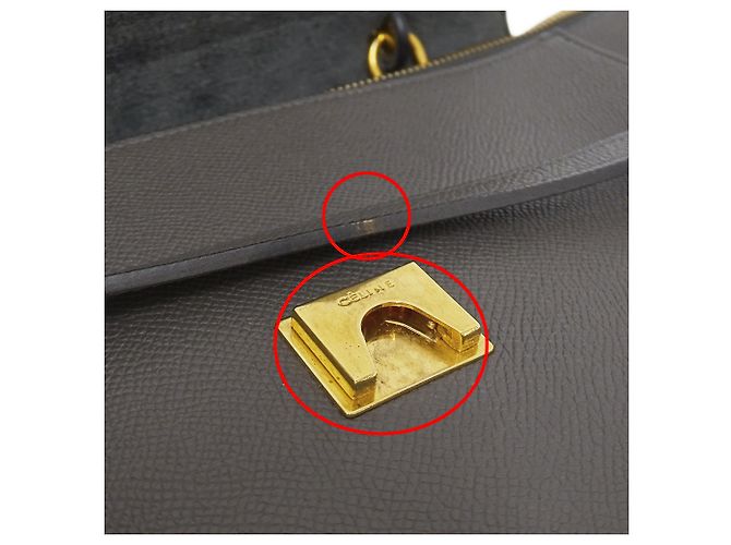 Céline Borsa a mano Celine in pelle grigia - vista 12