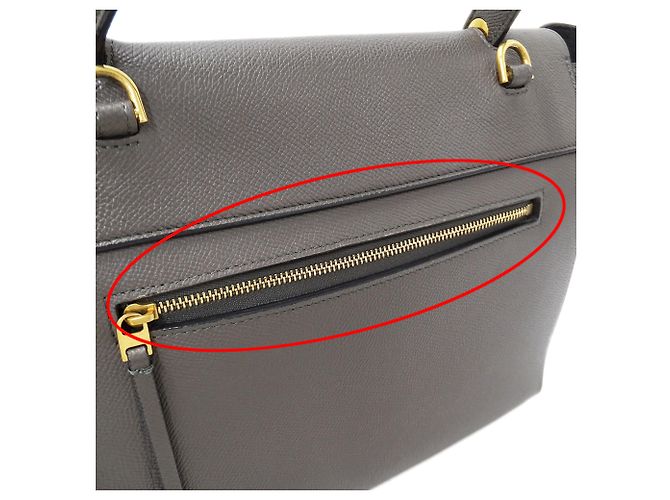 Céline Borsa a mano Celine in pelle grigia - vista 14