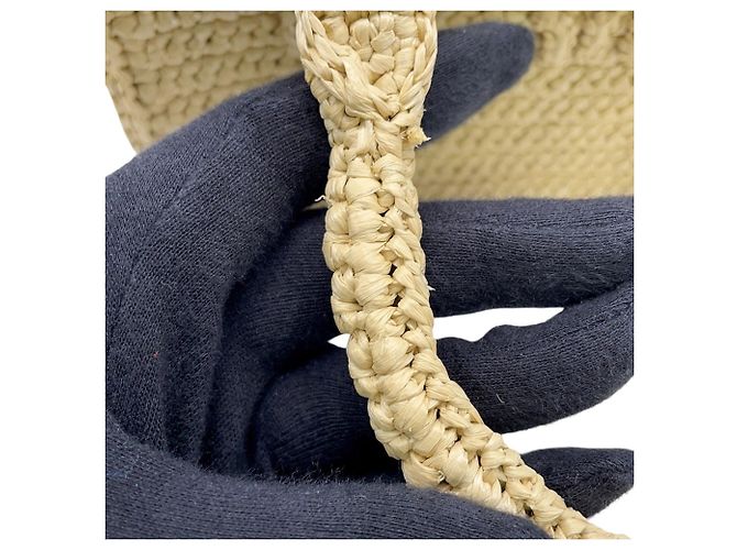 Borsa in rafia crochet Miu Miu Arcadi - vista 10