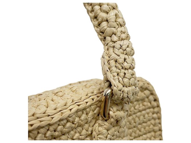 Borsa in rafia crochet Miu Miu Arcadi - vista 11