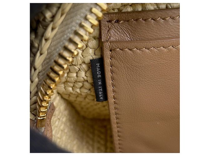 Borsa in rafia crochet Miu Miu Arcadi - vista 14