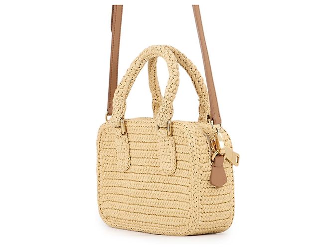 Borsa in rafia crochet Miu Miu Arcadi - vista 2