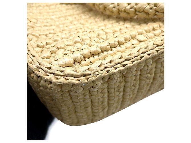 Borsa in rafia crochet Miu Miu Arcadi - vista 7