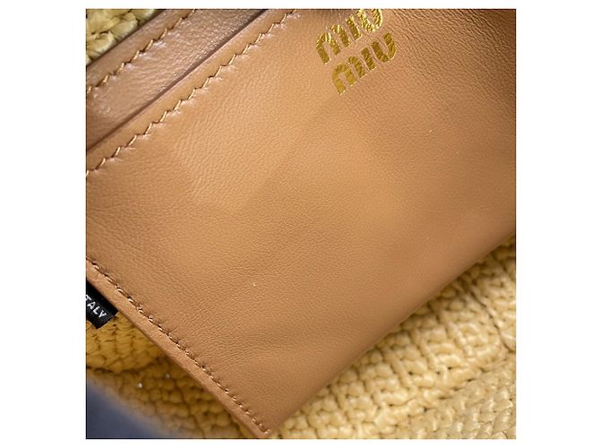 Borsa in rafia crochet Miu Miu Arcadi - vista 9