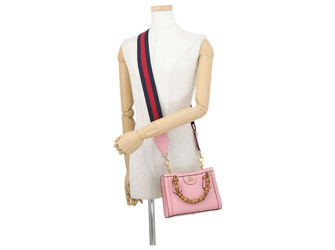 Borsa Gucci Diana Mini Tote in pelle rosa - vista 6