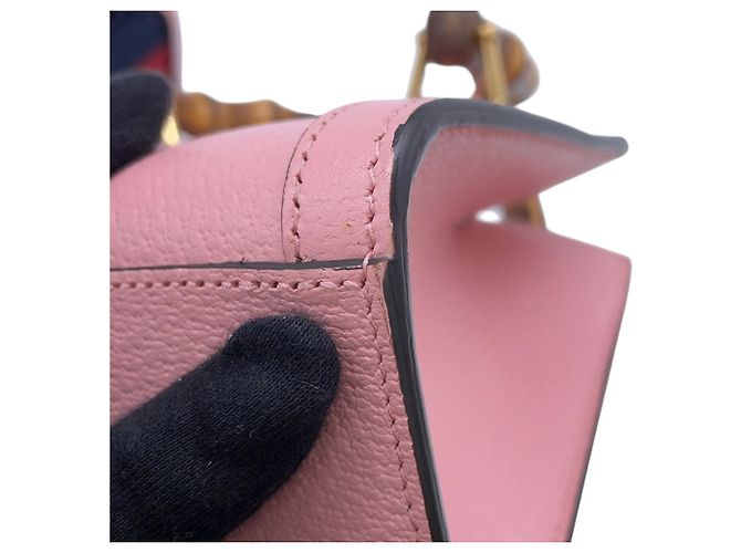 Borsa Gucci Diana Mini Tote in pelle rosa - vista 8